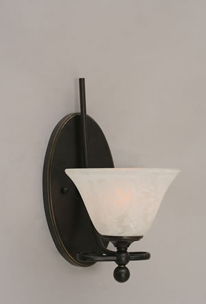 Capri 1 Light Wall Sconce Shown In Dark Granite Finish With 7" White Marble Glass