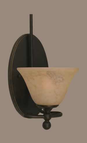 Capri 1 Light Wall Sconce Shown In Dark Granite Finish With 7" Italian Marble Glass