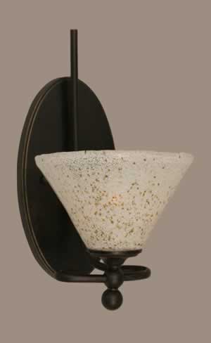 Capri 1 Light Wall Sconce Shown In Dark Granite Finish With 7" Gold Ice Glass