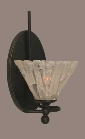 Capri 1 Light Wall Sconce Shown In Dark Granite Finish With 7" Italian Ice Glass