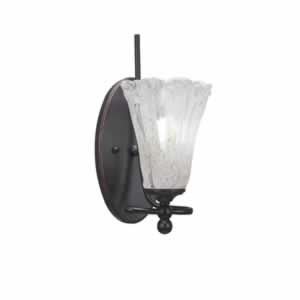 Capri 1 Light Wall Sconce Shown In Dark Granite Finish With 5.5" Italian Ice Glass