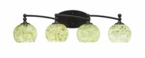 Capri 4 Light Bath Bar Shown In Dark Granite Finish With 6" Sea Shell Glass