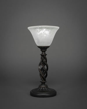 Eleganté Table Lamp Shown In Dark Granite Finish With 7" White Marble Glass
