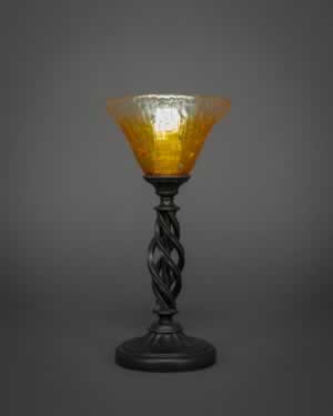 Eleganté Table Lamp Shown In Dark Granite Finish With 7" Gold Champagne Crystal Glass