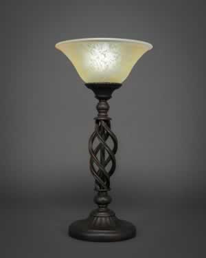 Eleganté Table Lamp Shown In Dark Granite Finish With 10" Amber Marble Glass