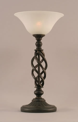 Eleganté Table Lamp Shown In Dark Granite Finish With 10" White Marble Glass