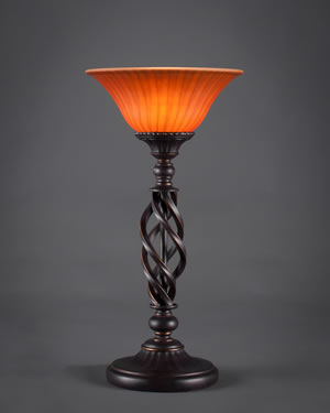 Eleganté Table Lamp Shown In Dark Granite Finish With 10" Tiger Glass