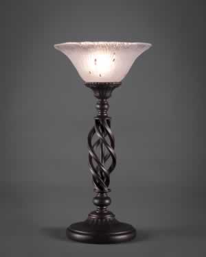 Eleganté Table Lamp Shown In Dark Granite Finish With 10" Frosted Crystal Glass