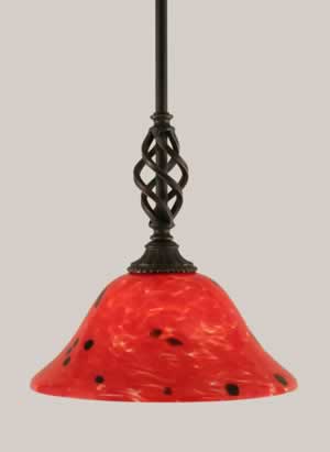 Eleganté Mini Pendant Shown In Dark Granite Finish With 10" Volcano Glass