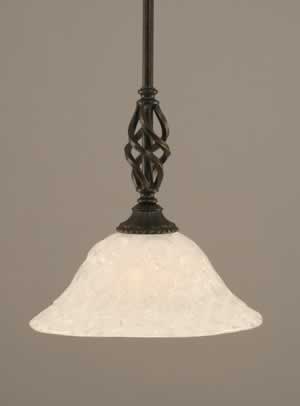 Eleganté Mini Pendant With Hang Straight Swivel Shown In Dark Granite Finish With 10" Italian Bubble Glass