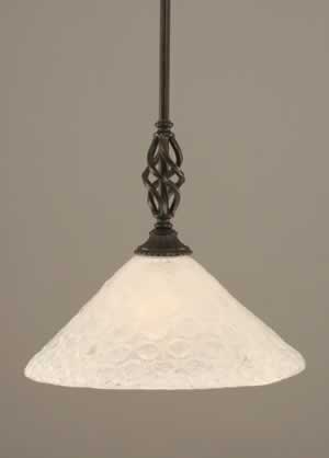 Eleganté Mini Pendant With Hang Straight Swivel Shown In Dark Granite Finish With 12" Italian Bubble Glass