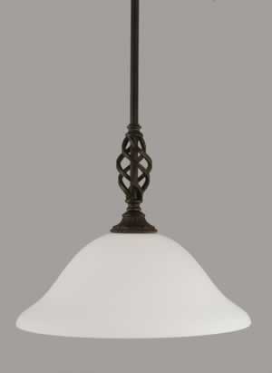 Eleganté Mini Pendant With Hang Straight Swivel Shown In Dark Granite Finish With 12" White Linen Glass