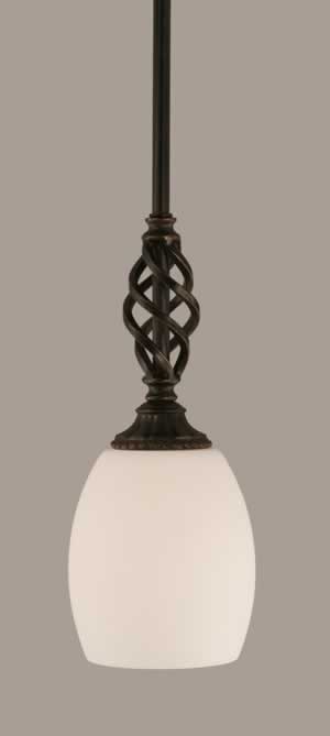 Eleganté Mini Pendant With Hang Straight Swivel Shown In Dark Granite Finish With 5" White Linen Glass