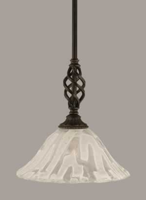 Eleganté Mini Pendant With Hang Straight Swivel Shown In Dark Granite Finish With 10" Italian Ice Glass