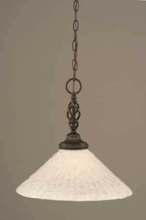 Eleganté Pendant Shown In Dark Granite Finish With 16" Italian Bubble Glass