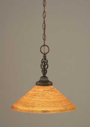 Eleganté Pendant Shown In Dark Granite Finish With 16" Firré Saturn Glass