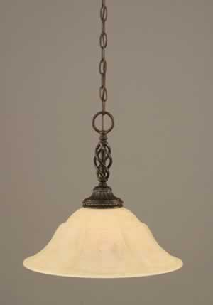 Eleganté Pendant Shown In Dark Granite Finish With 16" Italian Marble Glass