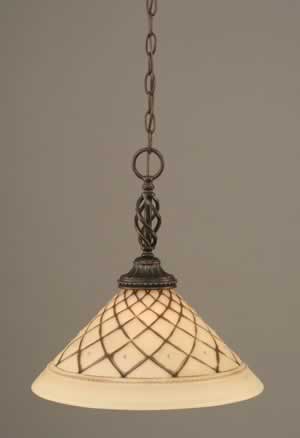 Eleganté Pendant Shown In Dark Granite Finish With 16" Chocolate Icing Glass