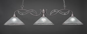 Jazz 3 Light Billiard Light Shown In Brushed Nickel Finish With 16" Frosted Crystal Glass
