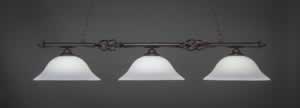 Eleganté 3 Light Bar Shown In Dark Granite Finish With 16" White Linen Glass