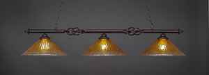 Eleganté 3 Light Bar Shown In Dark Granite Finish With 16" Gold Champagne Crystal Glass