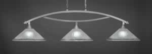 Bow 3 Light Billiard Light Shown In Brushed Nickel Finish With 16" Frosted Crystal Glass