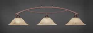 Bow 3 Light Billiard Light Shown In Bronze Finish With 16" Italian Marble Glass