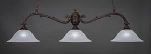 Octopus 3 Light Billiard Light Shown In Bronze Finish With 16" White Marble Glass