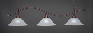 Swoop 3 Light Billiard Light Shown In Bronze Finish With 16" White Marble Glass