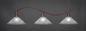 Swoop 3 Light Billiard Light Shown In Bronze Finish With 16" Frosted Crystal Glass