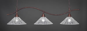 Swoop 3 Light Billiard Light Shown In Bronze Finish With 16" Italian Ice Glass