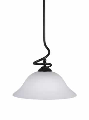 Capri Stem Pendant With Hang Straight Swivel Shown In Dark Granite Finish With 16" White Linen Glass