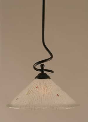 Capri Stem Pendant With Hang Straight Swivel Shown In Dark Granite Finish With 16" Frosted Crystal Glass