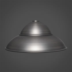 16" Brushed Nickel Double Bubble Metal Shade