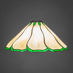 16" Honey & Hunter Green Flair Tiffany Glass
