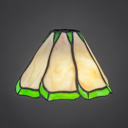7" Honey & Hunter Green Flair Tiffany Glass