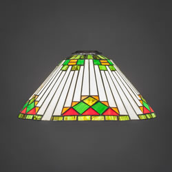 15" Green Sunray Tiffany Glass