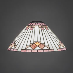 15" Purple Sunray Tiffany Glass