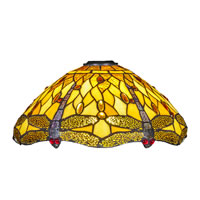 16" Amber Dragonfly Art Glass