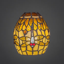 5.5" Amber Dragonfly Mini Tiffany Glass