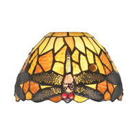 7" Amber Dragonfly Art Glass