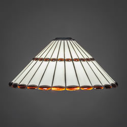 15.5" Honey Glass & Amber Brown Jewels Tiffany Glass