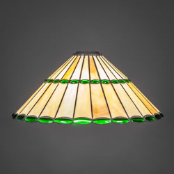 15.5" Honey Glass & Green Jewels Tiffany Glass