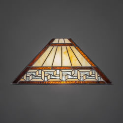 14" Greek Key Tiffany Glass