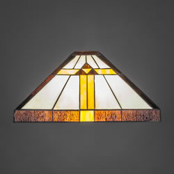 14" Honey, Brown, & Amber Tiffany Glass