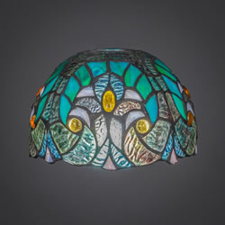 7" Turquoise Cypress Mini Tiffany Glass