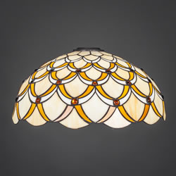 16" Honey & Brown Scallop Tiffany Glass