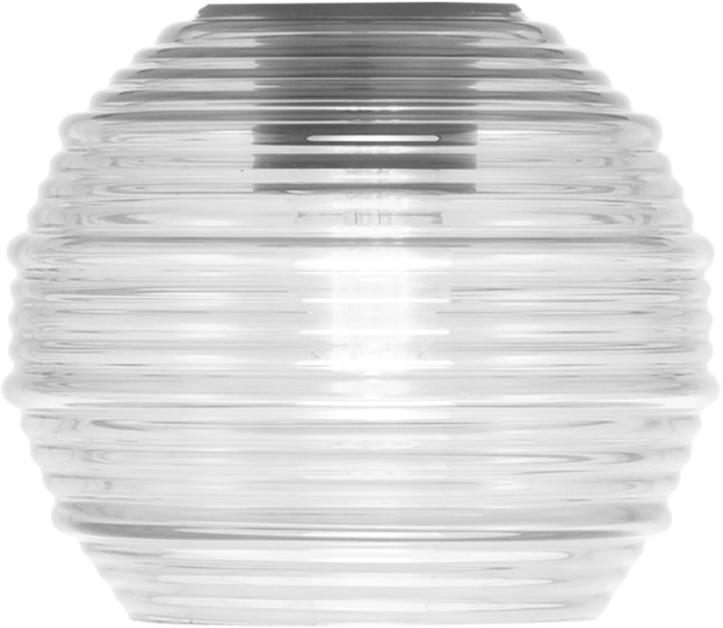 6" Clear Ribbed 
