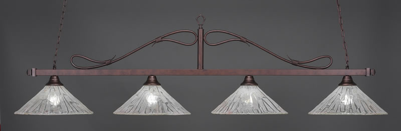 Scroll 4 Light Bar Shown In Bronze Finish With 16" Italian Ice Crystal Glass