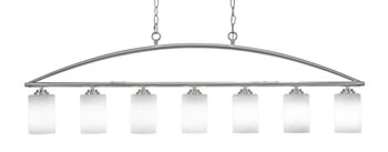 Marquise 7 Light Bar In Brushed Nickel Finish With 4” White Muslin Glass